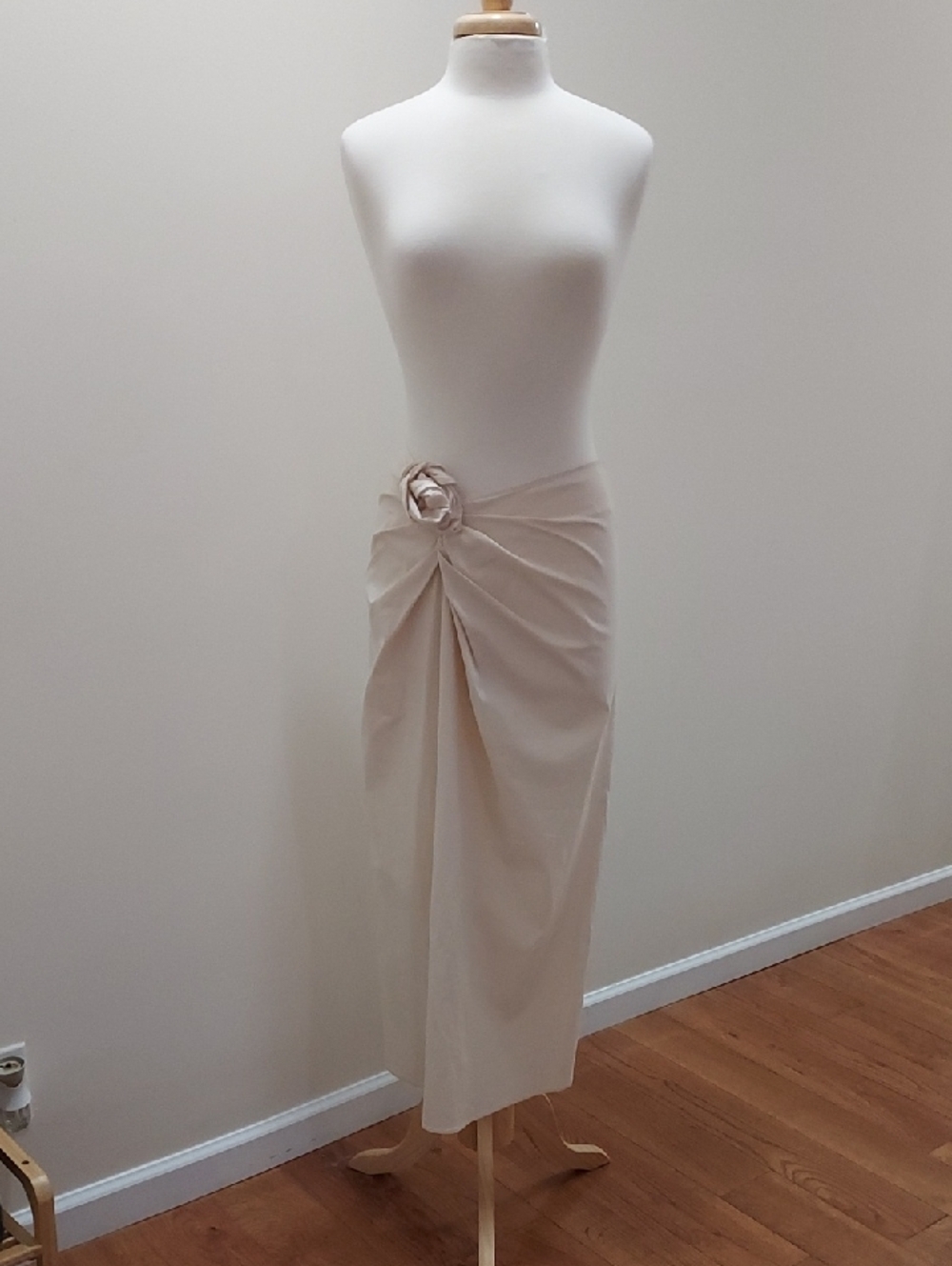 Zara Cream Twist-Front Maxi Dress